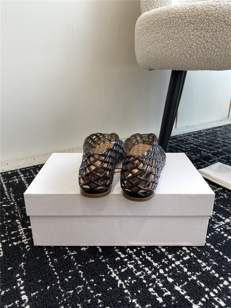 The R0w mara transparent ballet flats in brown