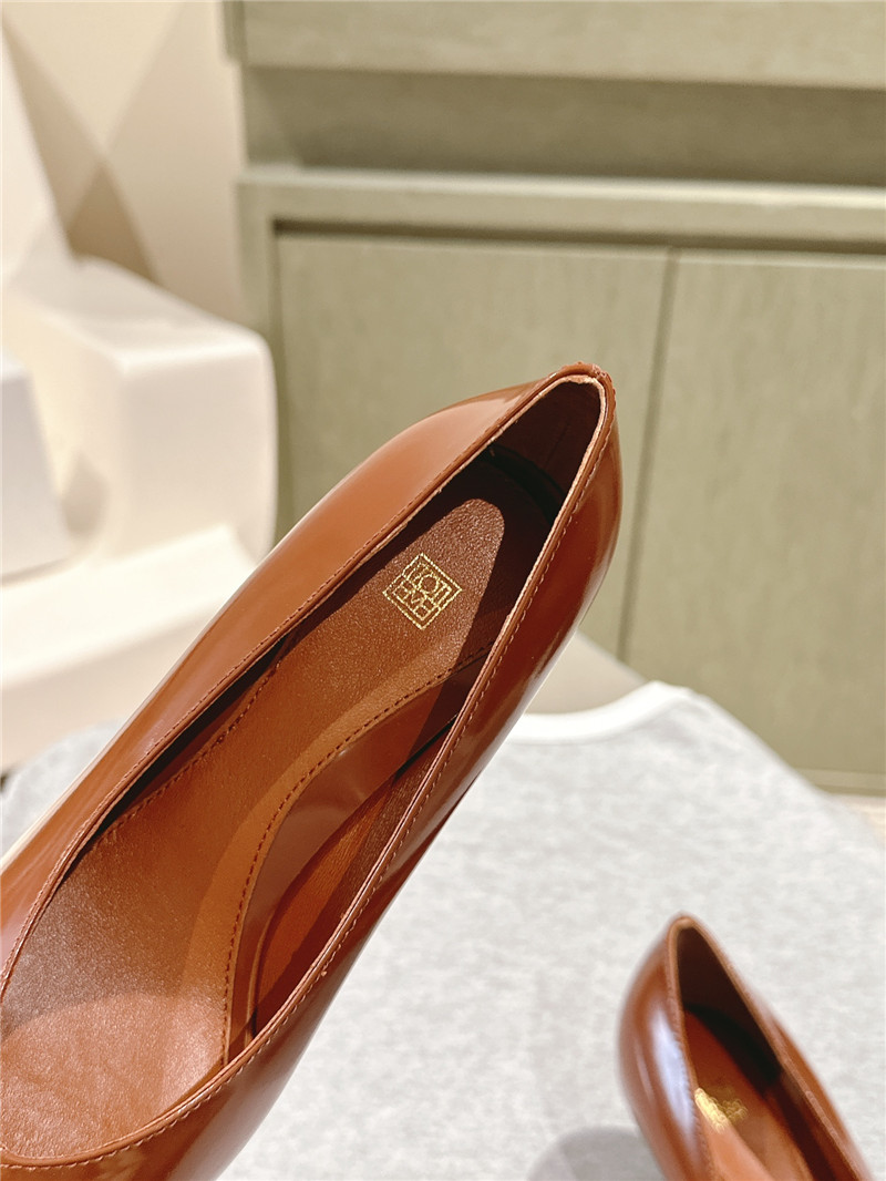 Totême Wedge-Heel Abrasivato Pumps in Brown