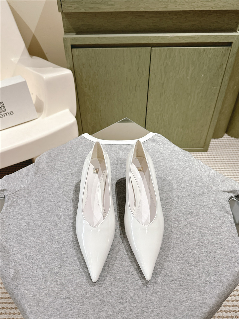 Totême Wedge-Heel Abrasivato Pumps in Bleached Sand