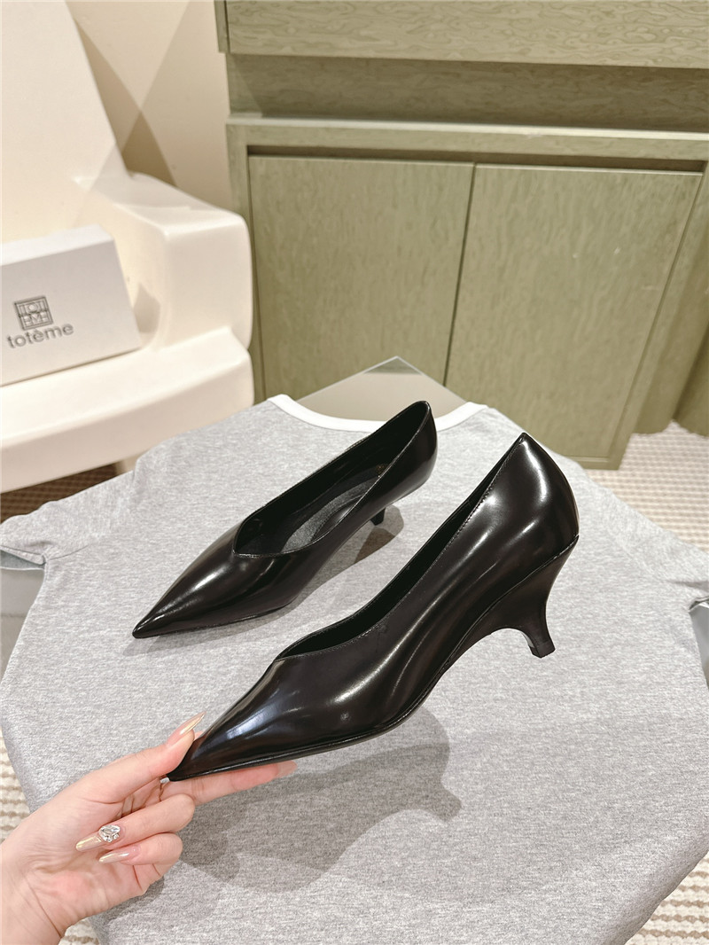 Totême Wedge-Heel Abrasivato Pumps in Black