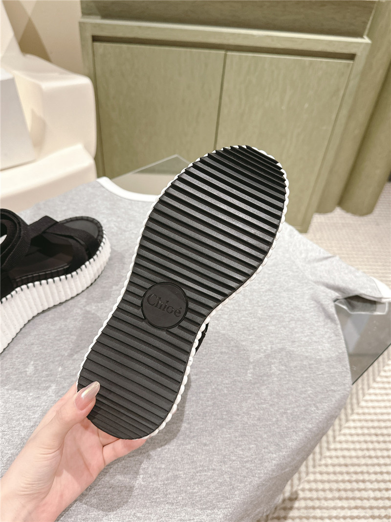 Chloé Nama Wedge Sandal in Black