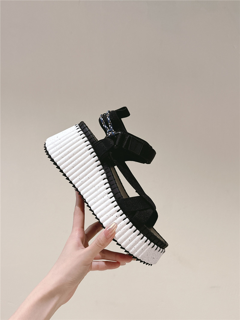 Chloé Nama Wedge Sandal in Black