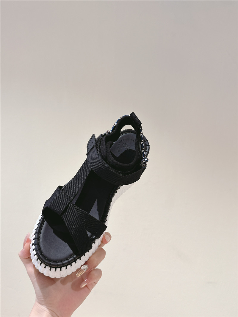 Chloé Nama Wedge Sandal in Black