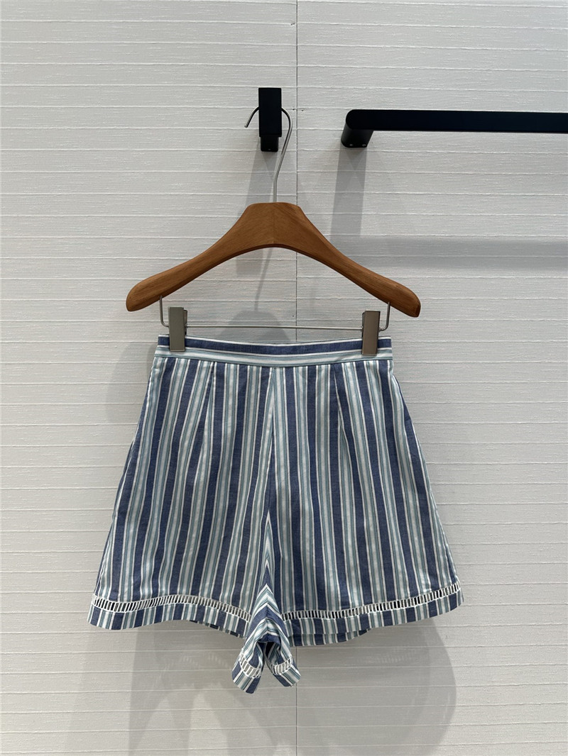 Chloé crochet hollow trim striped shorts replica d&g clothing