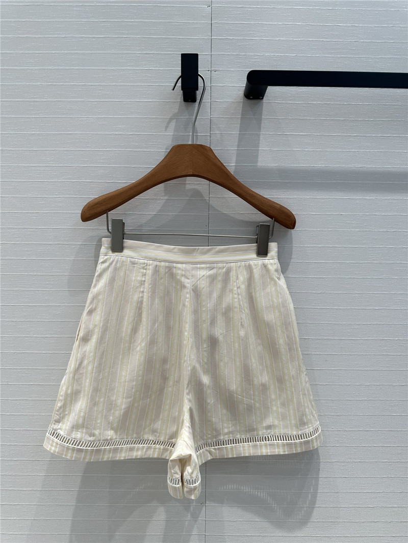 Chloé crochet hollow trim striped shorts replica d&g clothing