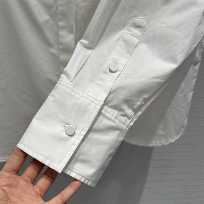 Va1e*ntin0 french elegant hibiscus flower white shirt replica clothes