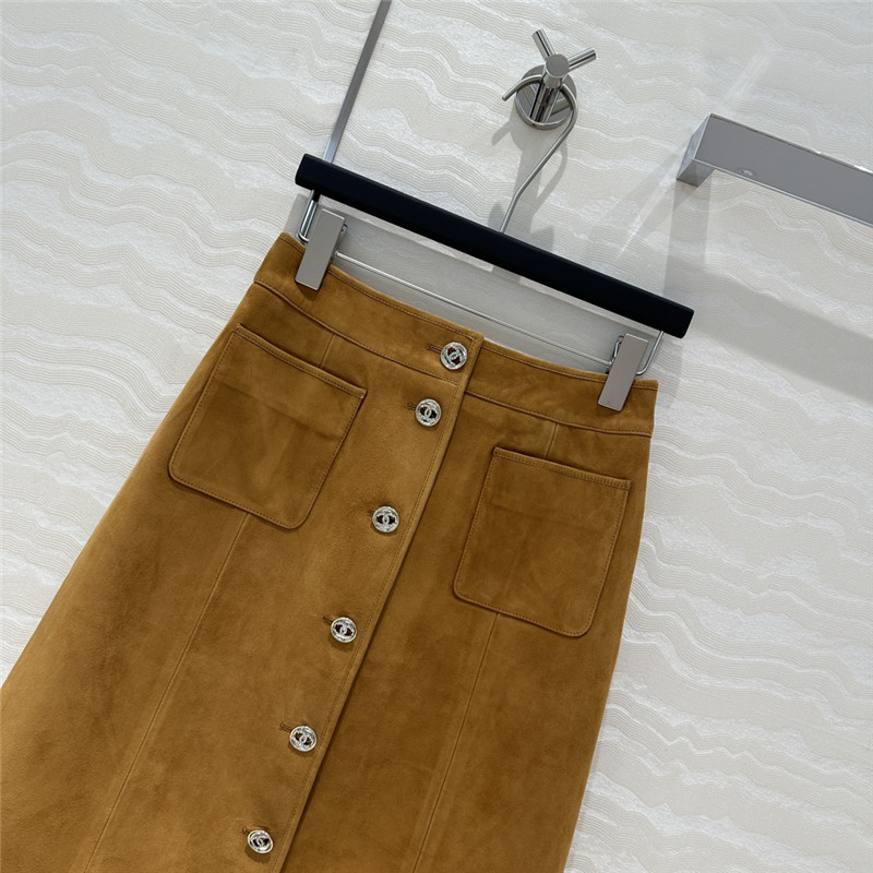 Ch**el leather long skirt replica designer clothes