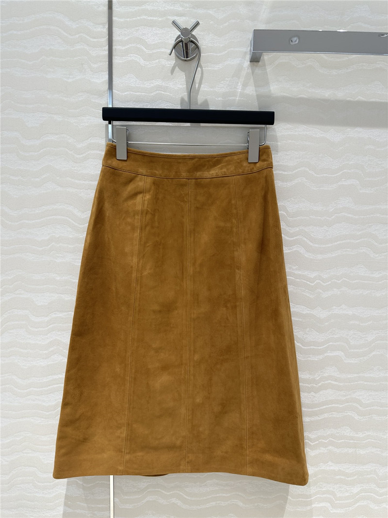 Ch**el leather long skirt replica designer clothes
