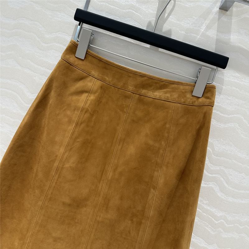 Ch**el leather long skirt replica designer clothes