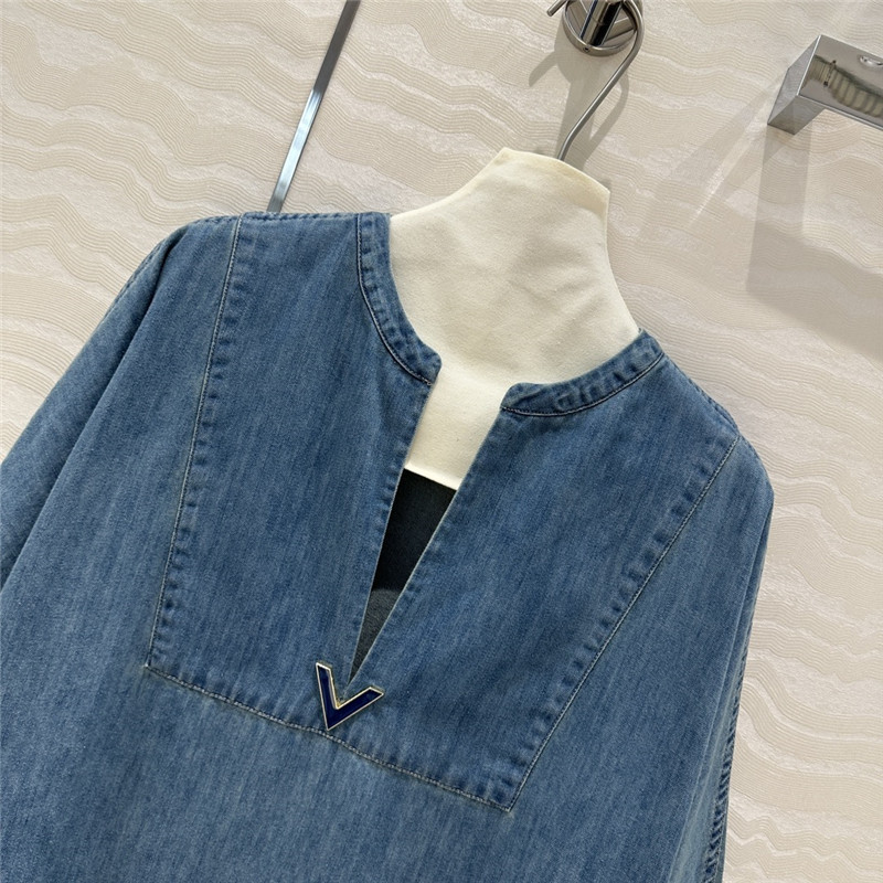 Va1e*ntin0 vintage denim maxi skirt replica clothes