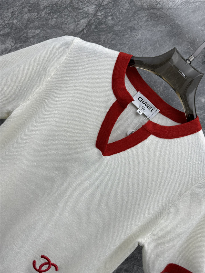 Ch**el contrast color knit top replica designer clothes