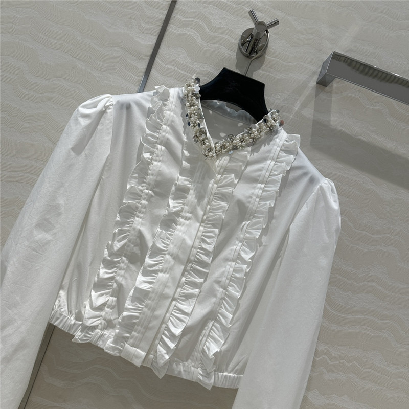 M1um1u heavy industry fixed bead collar shirt replicas clothes