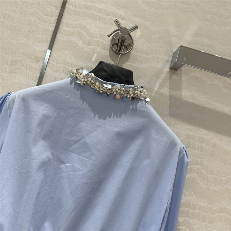 M1um1u heavy industry fixed bead collar shirt replicas clothes