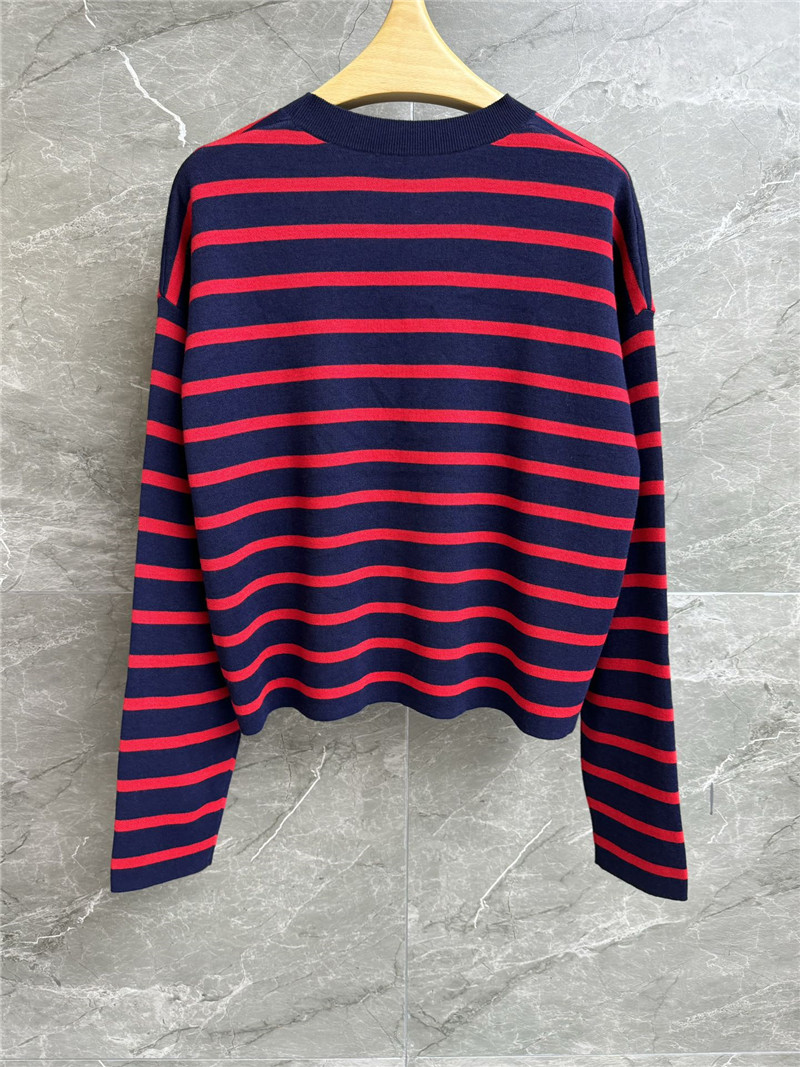L0ew* striped embossed logo sweater replica clothing