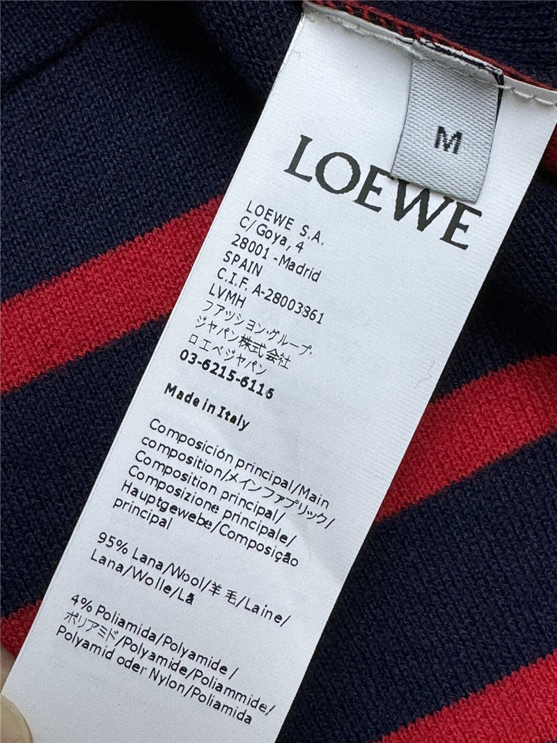 L0ew* striped embossed logo sweater replica clothing