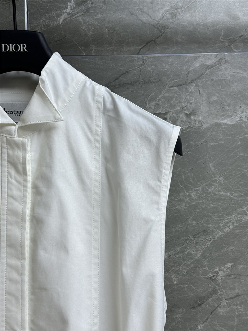 D10r white belted sleeveless shirt dress