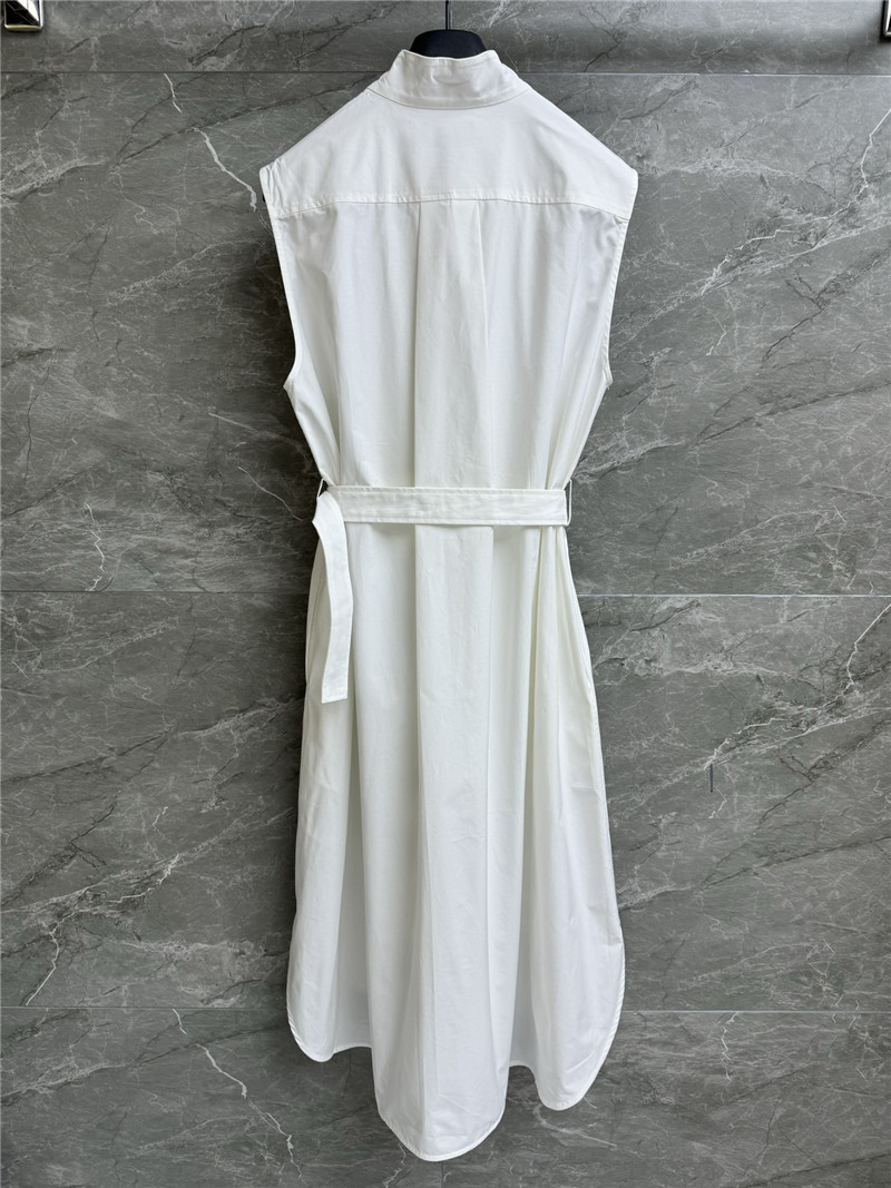 D10r white belted sleeveless shirt dress