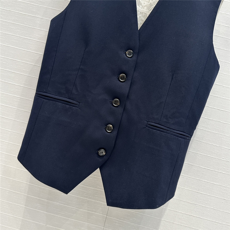 M1um1u lace patchwork button vest replica d&g clothing