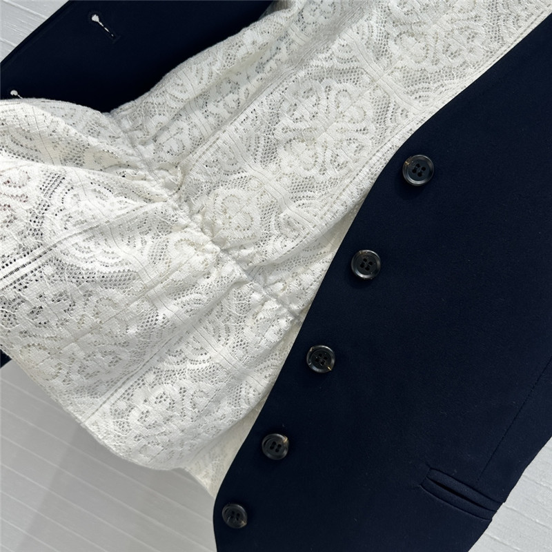 M1um1u lace patchwork button vest replica d&g clothing