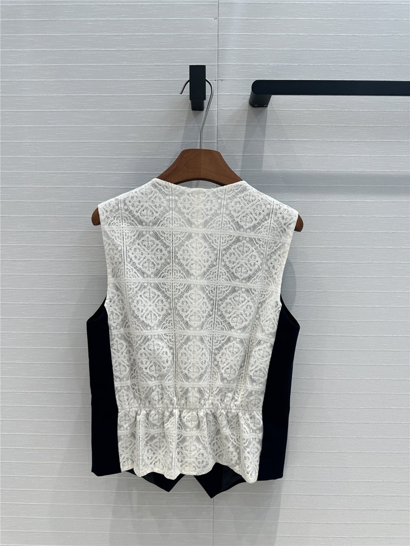 M1um1u lace patchwork button vest replica d&g clothing