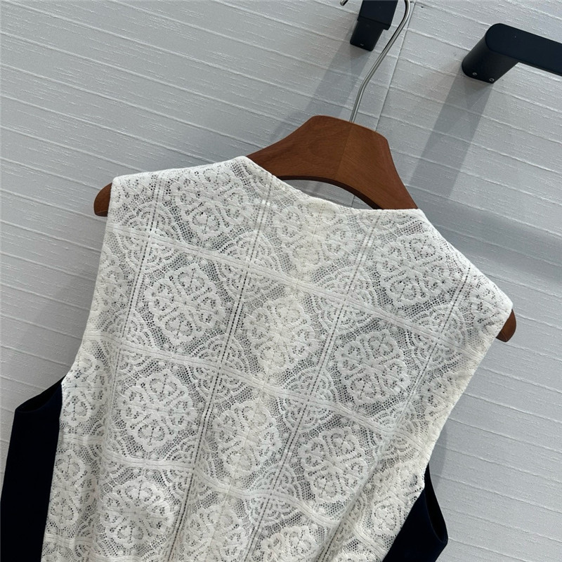 M1um1u lace patchwork button vest replica d&g clothing