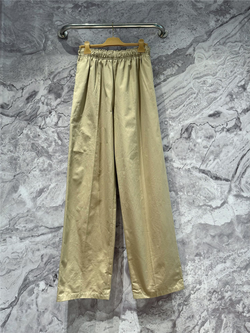 Pra*a khaki elastic waist trousers cheap replica designer clothes