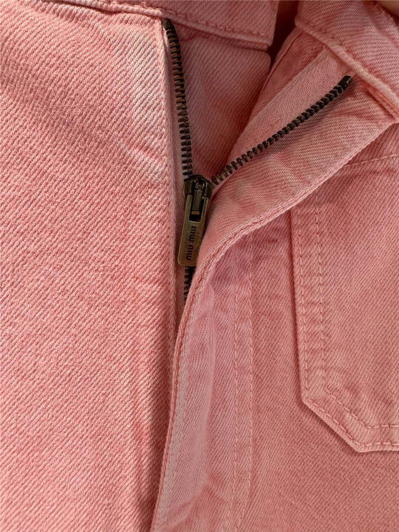 M1um1u fried dyed pink jeans replicas clothes