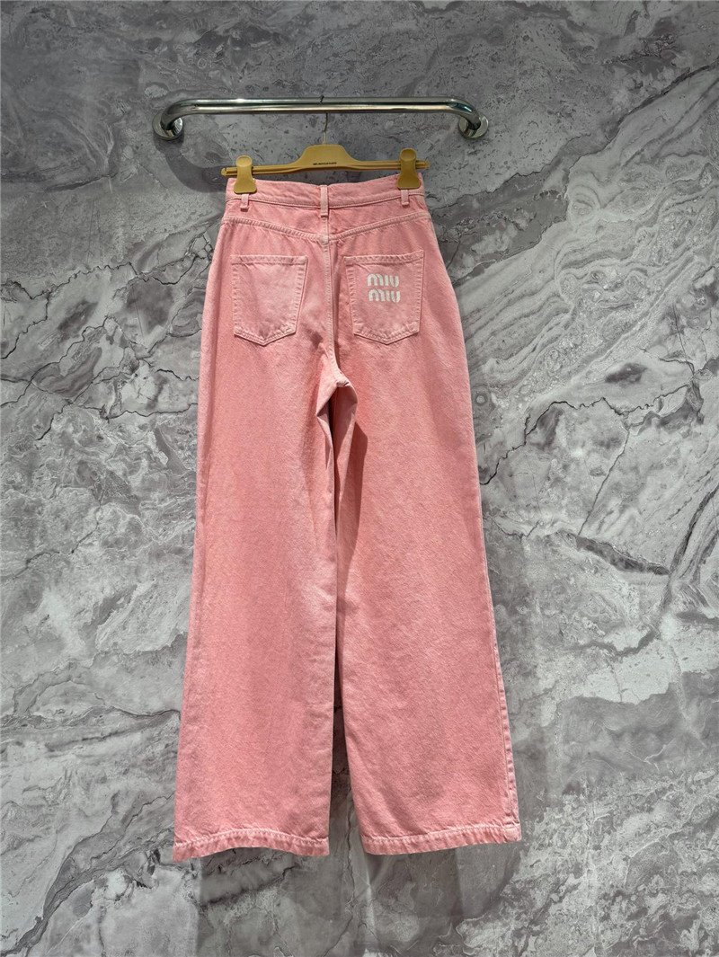 M1um1u fried dyed pink jeans replicas clothes