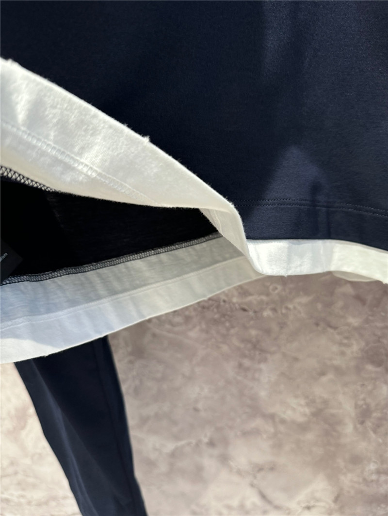 Pra*a contrast color long sleeve t-shirt replica d&g clothing