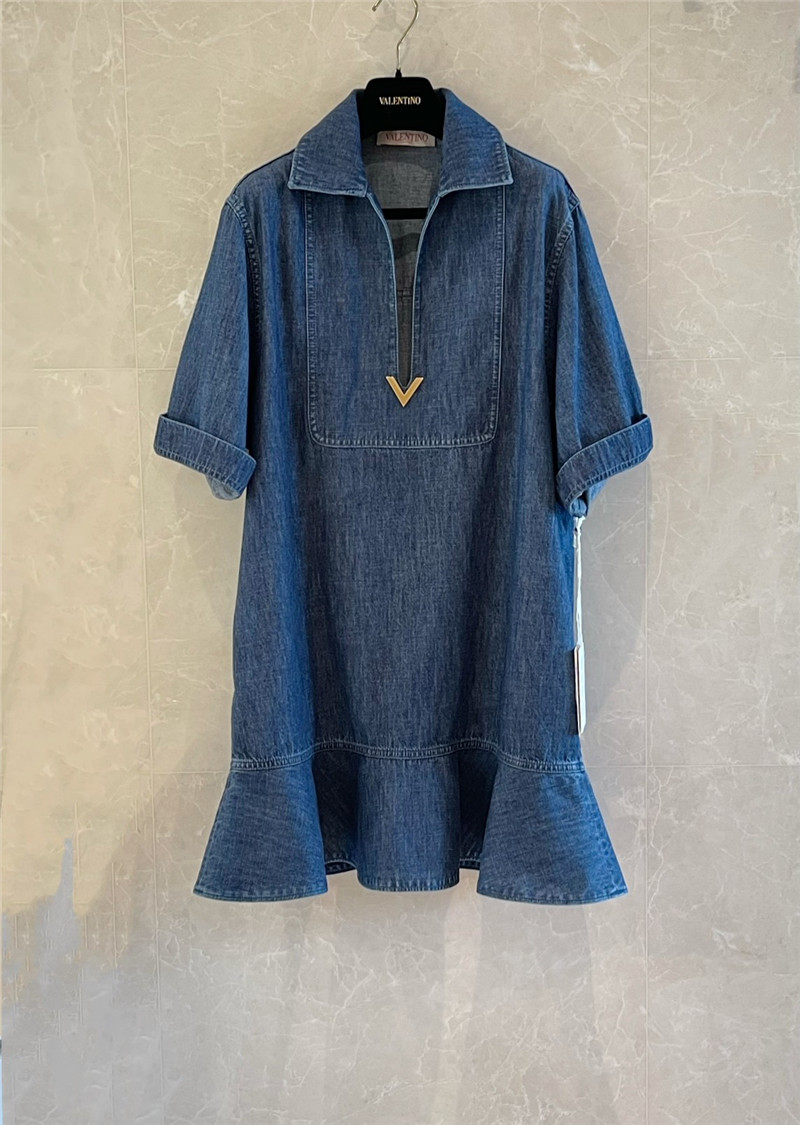 Va1e*ntin0 lapel v-neck dress replica d&g clothing