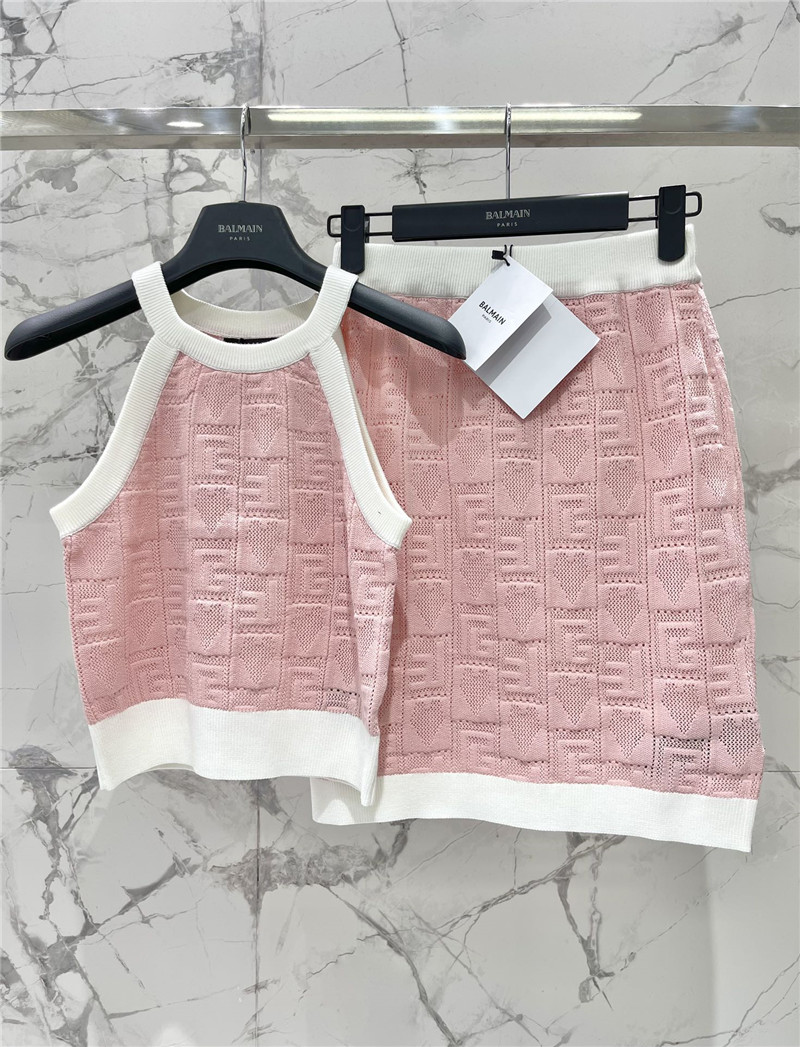 Balmain jacquard eyelet skirt replica designer clothes