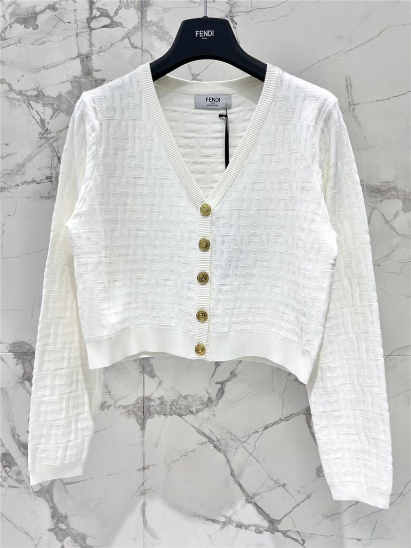F**di new v-neck long-sleeved cardigan replica d&g clothing