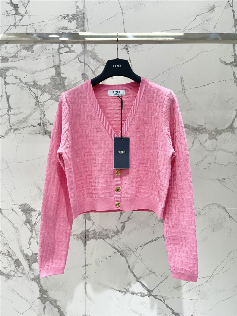 F**di new v-neck long-sleeved cardigan replica d&g clothing