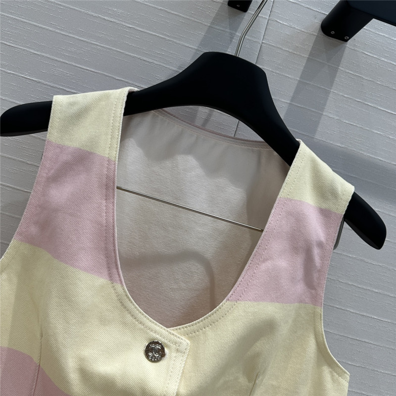 Ch**el contrast color stripe vest small jacket replica clothing sites