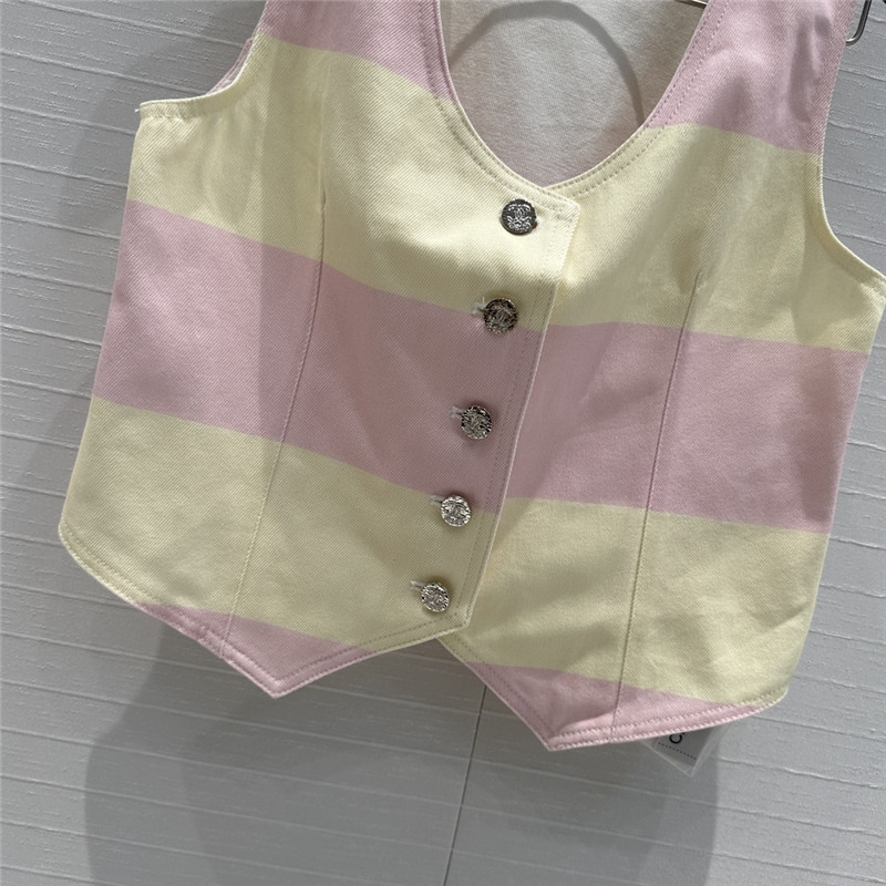 Ch**el contrast color stripe vest small jacket replica clothing sites