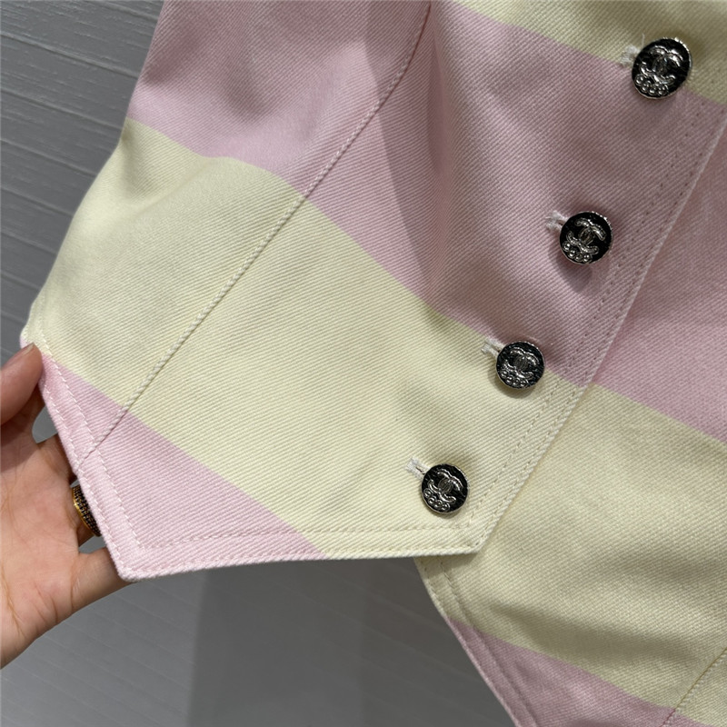 Ch**el contrast color stripe vest small jacket replica clothing sites