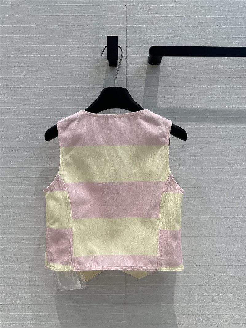Ch**el contrast color stripe vest small jacket replica clothing sites