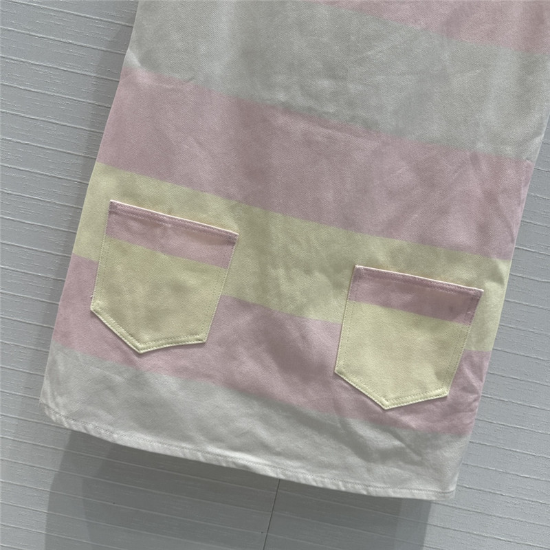 Ch**el contrast color stripe vest dress replica d&g clothing