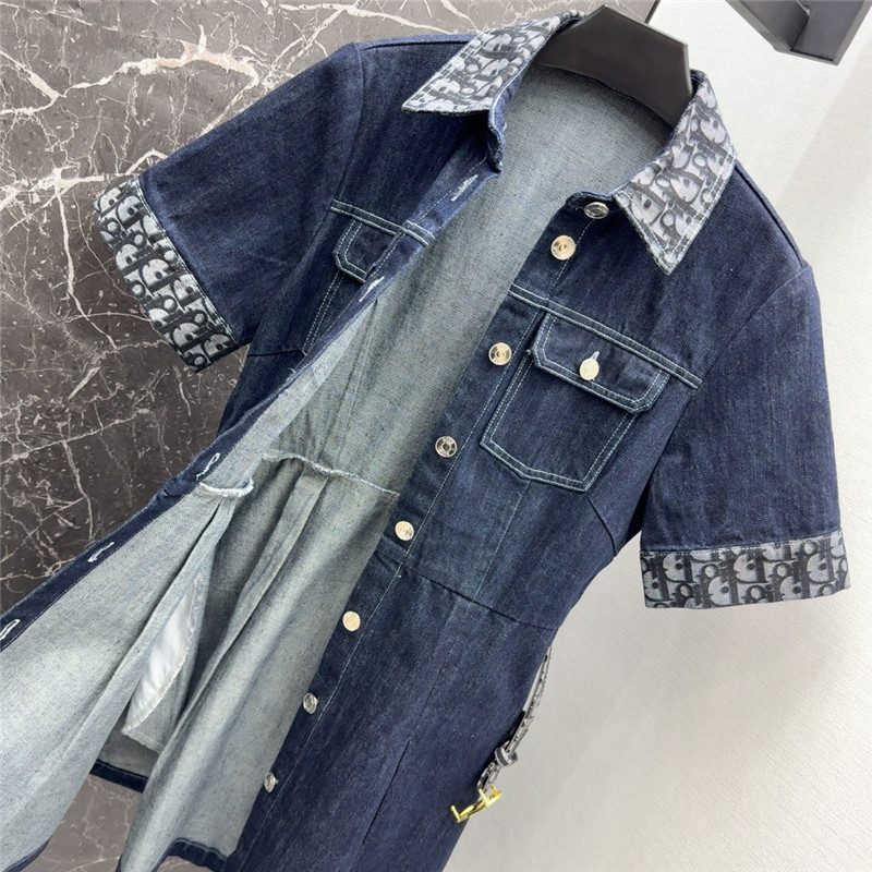 D10r contrast color denim dress replica d&g clothing