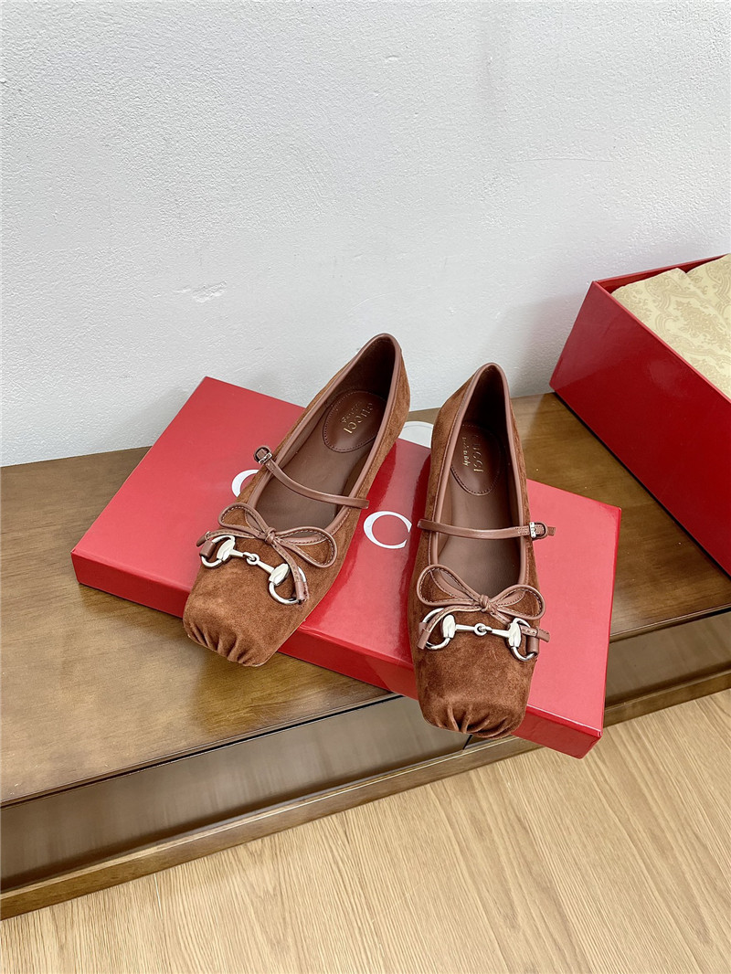 Gvc*1 horsebit ballet flat in brown suede