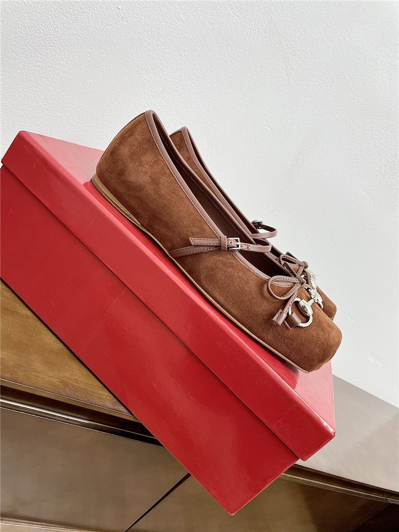 Gvc*1 horsebit ballet flat in brown suede