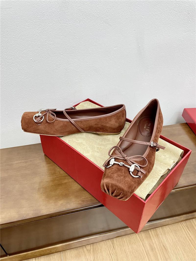 Gvc*1 horsebit ballet flat in brown suede