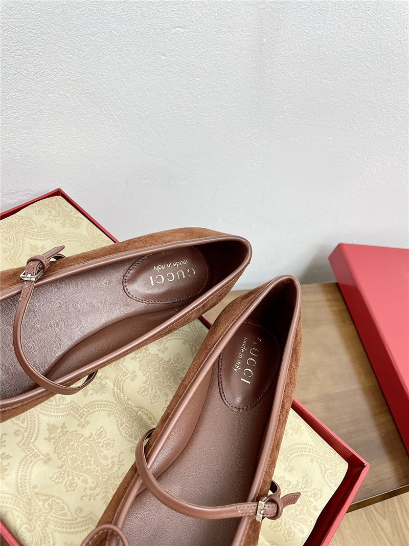 Gvc*1 horsebit ballet flat in brown suede