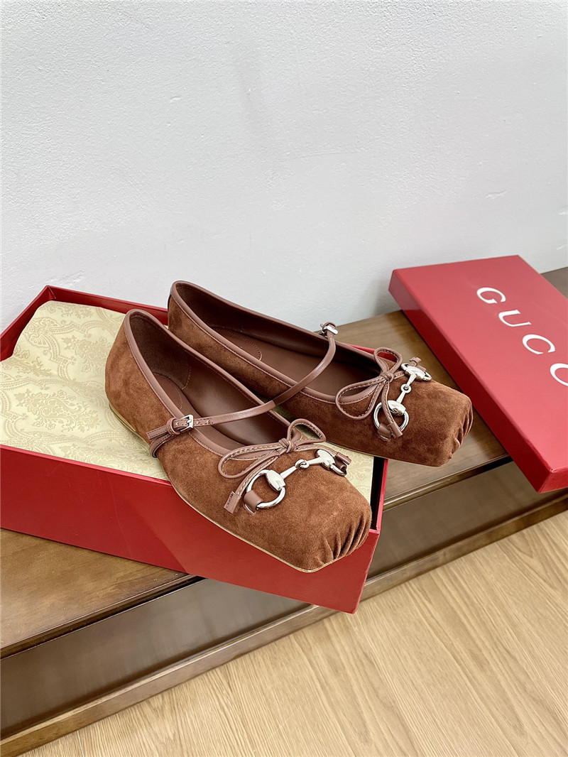 Gvc*1 horsebit ballet flat in brown suede