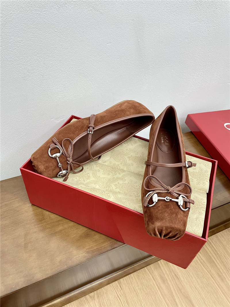 Gvc*1 horsebit ballet flat in brown suede