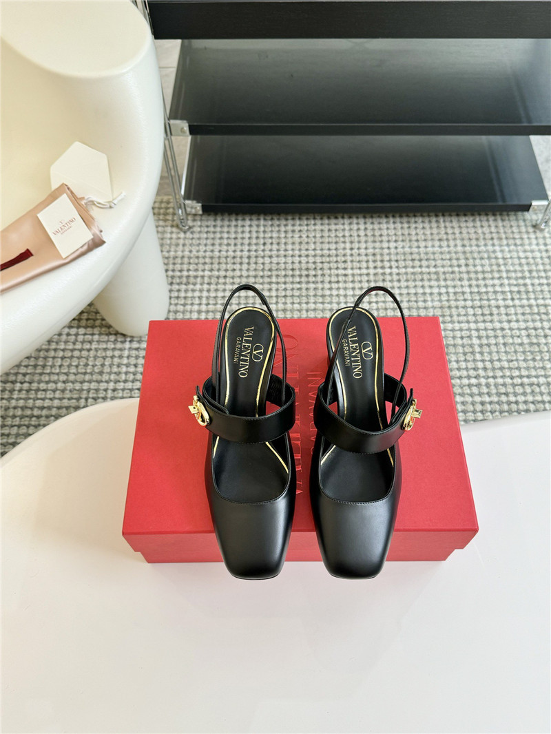 Va1e*ntin0 vlogo mary-jane slingback pumps black 60mm