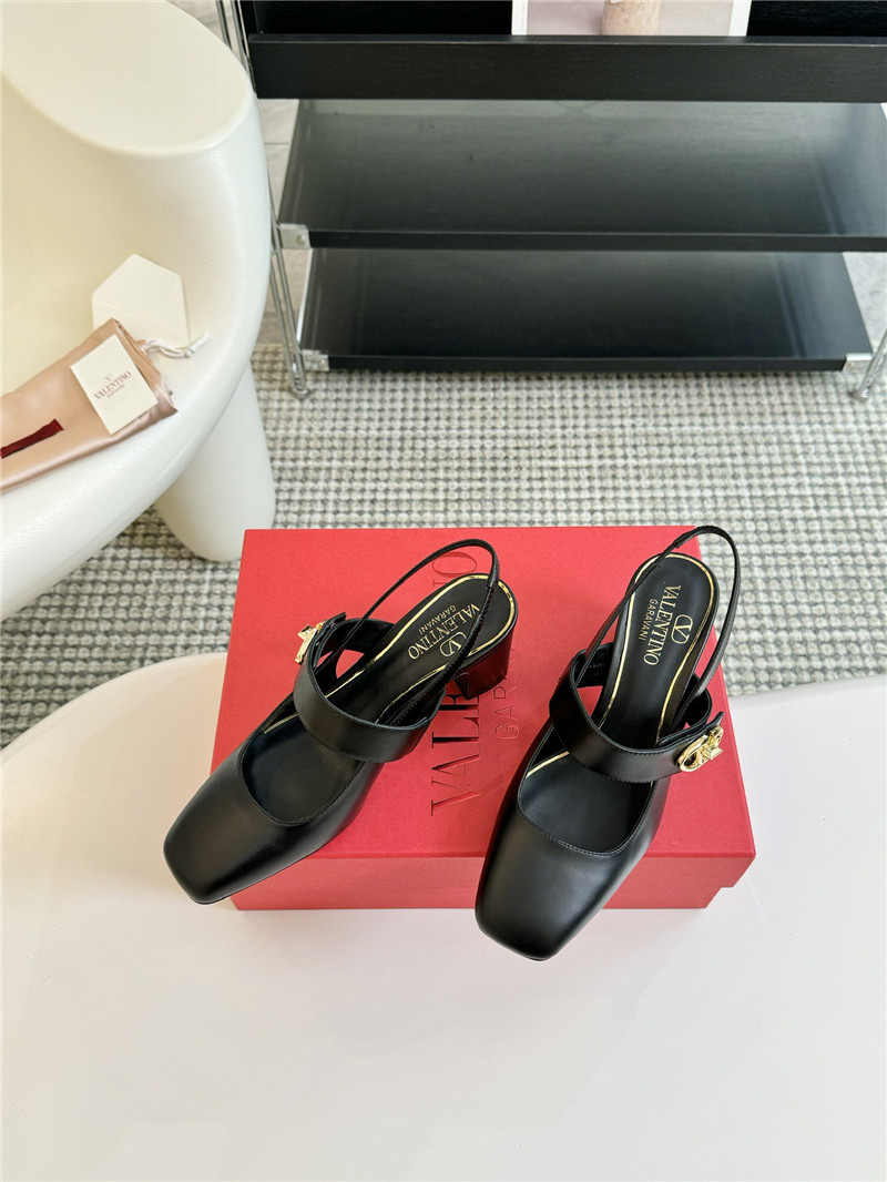 Va1e*ntin0 vlogo mary-jane slingback pumps black 60mm