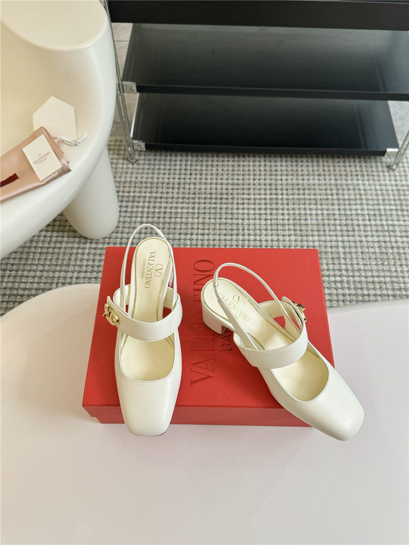 Va1e*ntin0 vlogo mary-jane slingback pumps ivory 60mm