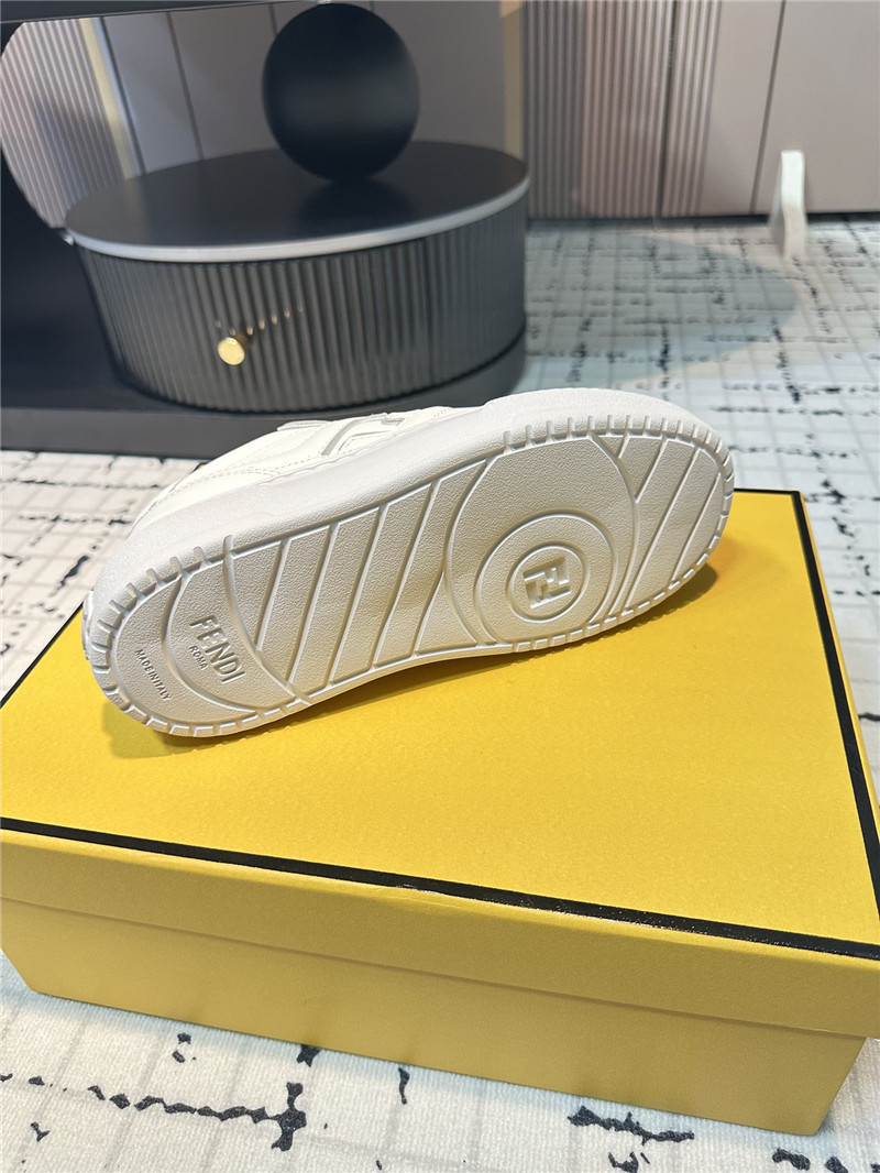 F**di ff logo match leather low top sneakers