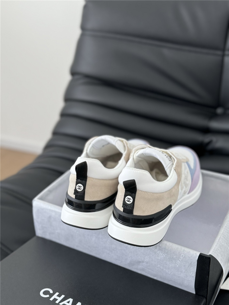 Ch**el suede lace-up sneakers